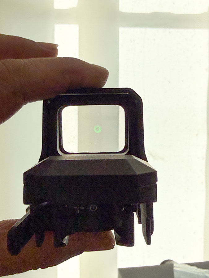Test Sightmark Ultrashot R : vue de la fenêtre de visée