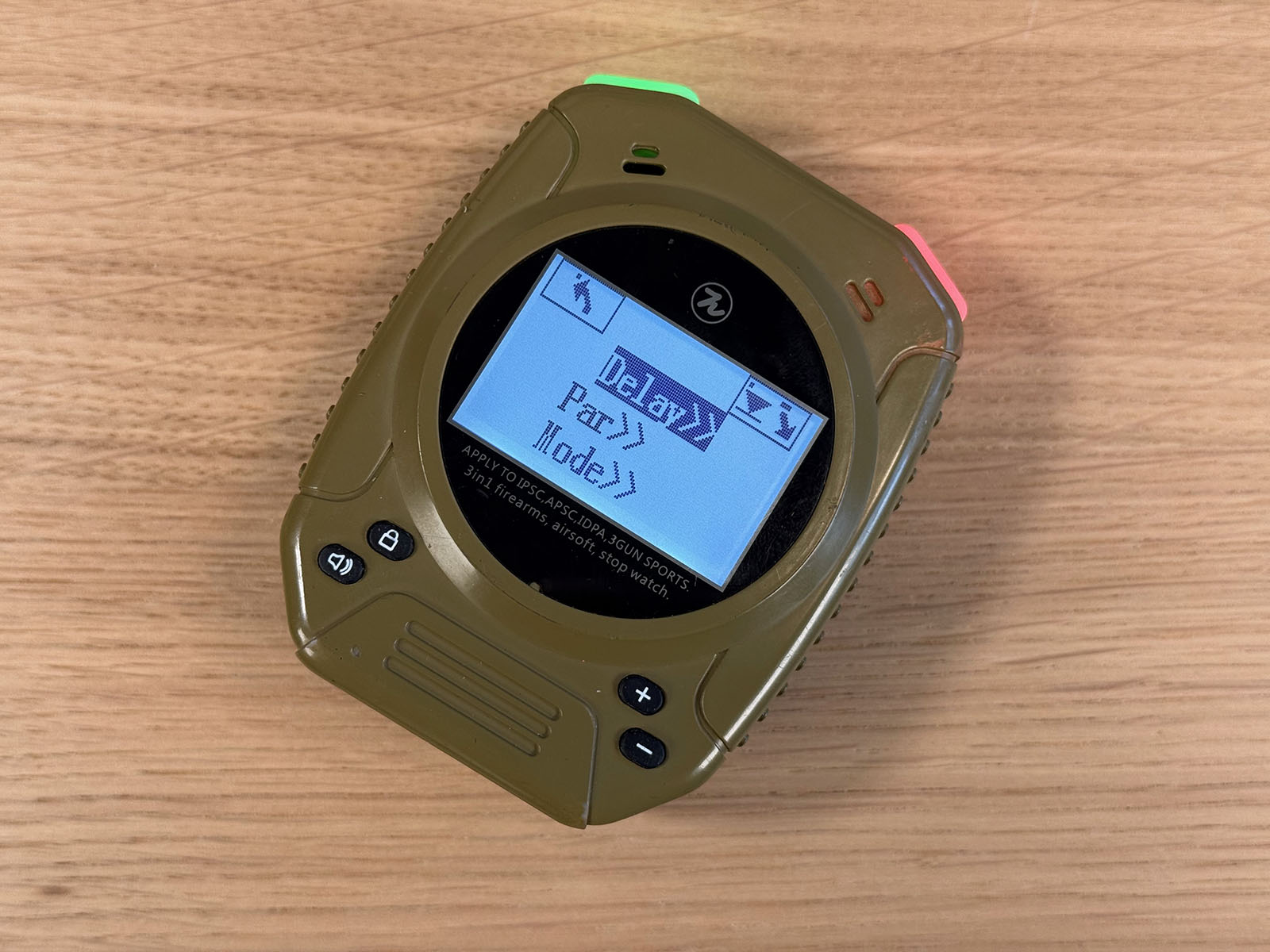 Test Timer Specialpie M1A2 : écran de réglage (délai de déclenchement du bip)