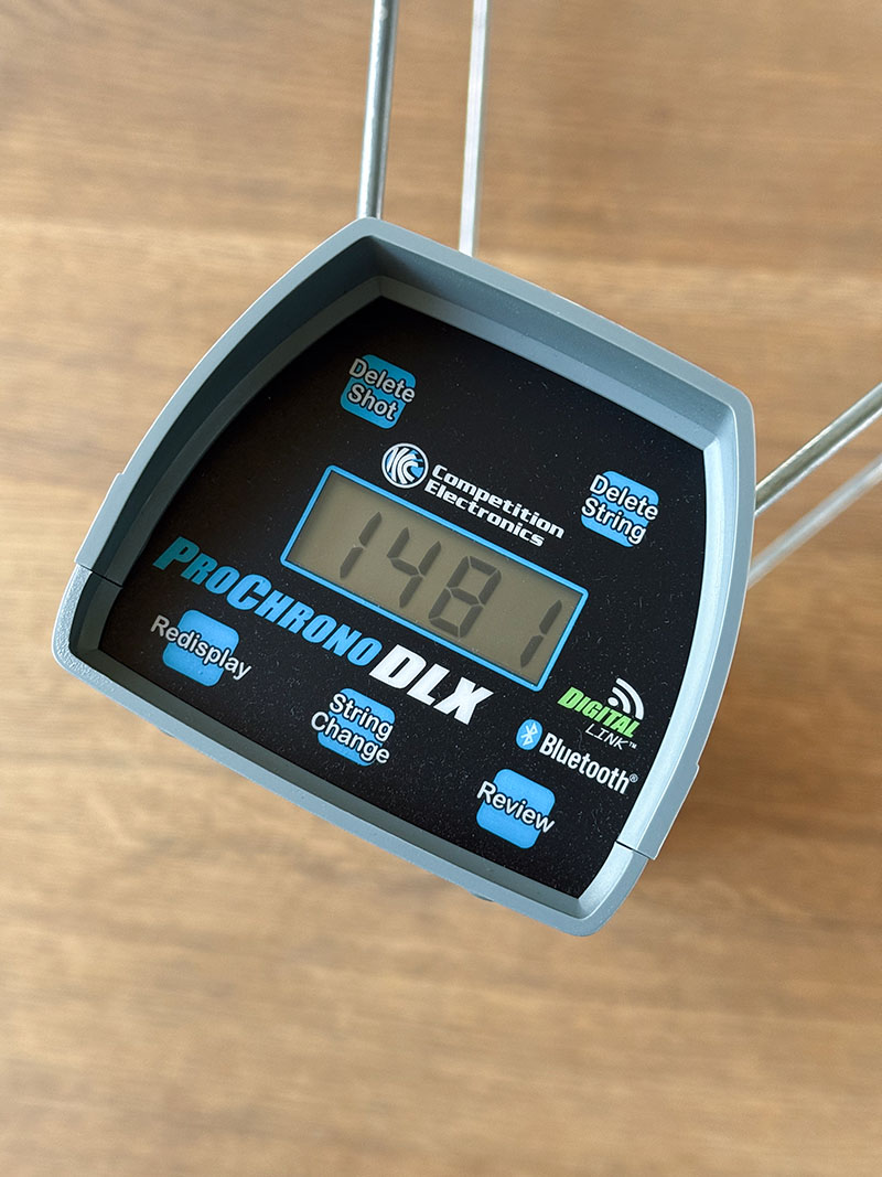 test ProChrono DLX : affichage de la vitesse (en pieds par seconde)